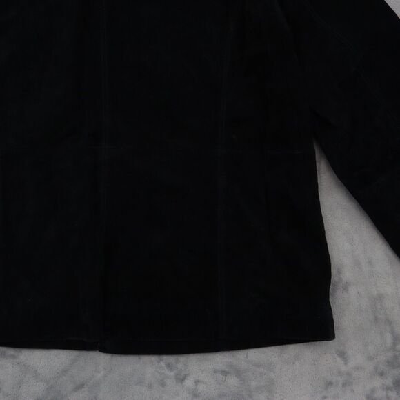 Relativity Jacket Womens PL Black Long Sleeve Full Zip Leather Collar Polyester - Picture 13 of 16
